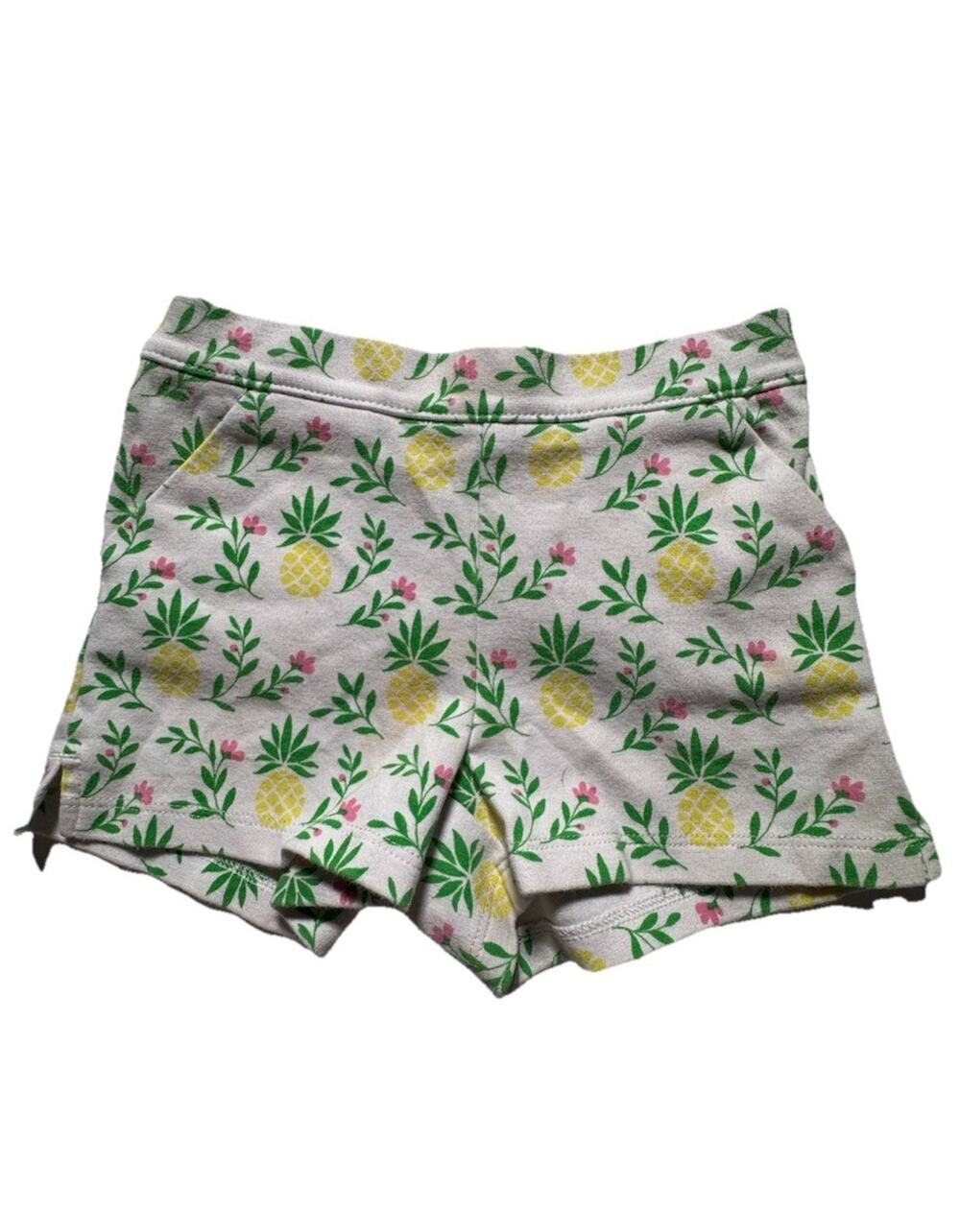 Janie and Jack Girls 2T Pineapple Print Shorts Tropical Summer Elastic Waist